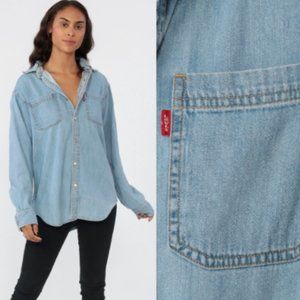 Levis Denim Shirt Button Up Shirt Size M